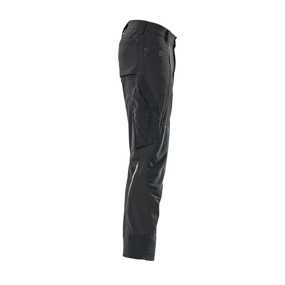 Pantalon avec poches genoux, stretch, pantalon léger, noir-bleu