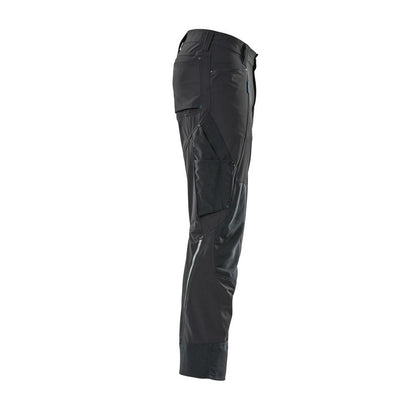 Pantalon avec poches genoux, stretch, pantalon léger, noir-bleu