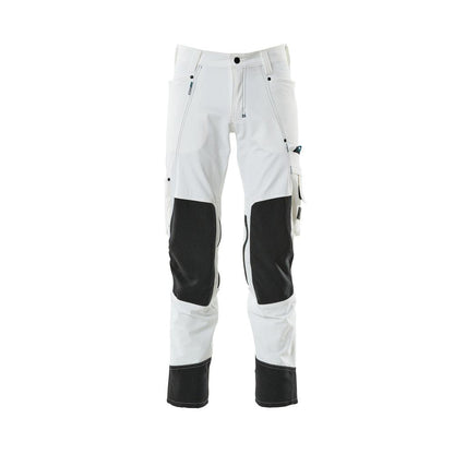 Pantalon avec poches genoux, stretch, pantalon léger, blanc