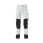 Pantalon avec poches genoux, stretch, pantalon léger, blanc