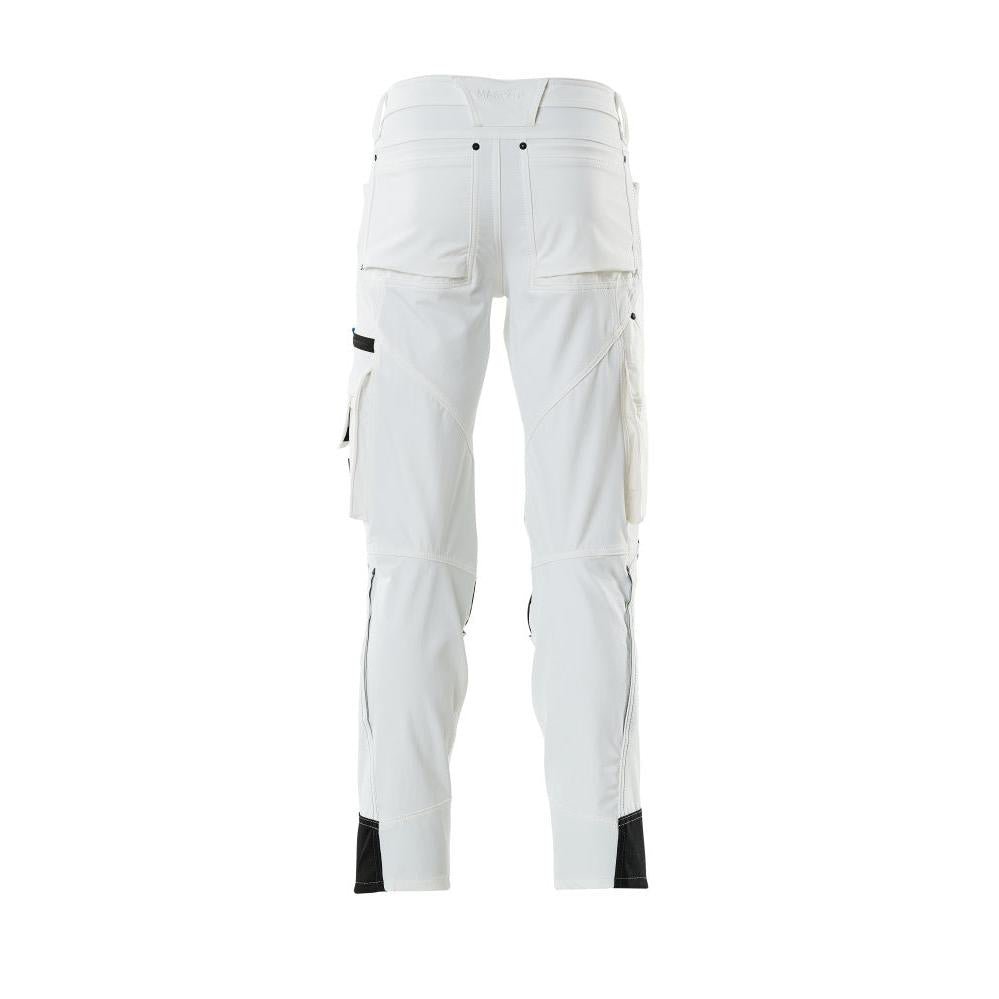 Pantalon avec poches genoux, stretch, pantalon léger, blanc