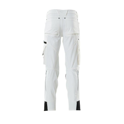 Pantalon avec poches genoux, stretch, pantalon léger, blanc