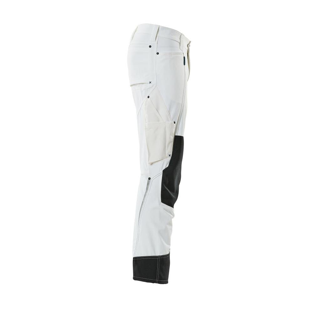 Pantalon avec poches genoux, stretch, pantalon léger, blanc