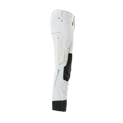 Pantalon avec poches genoux, stretch, pantalon léger, blanc