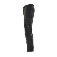Pantalon avec poches genoux, pantalon léger stretch, noir