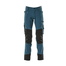 Pantalon avec poches genoux, stretch, pantalon clair, pétrole foncé