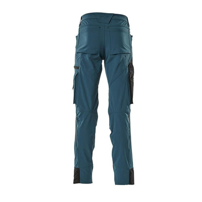 Pantalon avec poches genoux, stretch, pantalon clair, pétrole foncé
