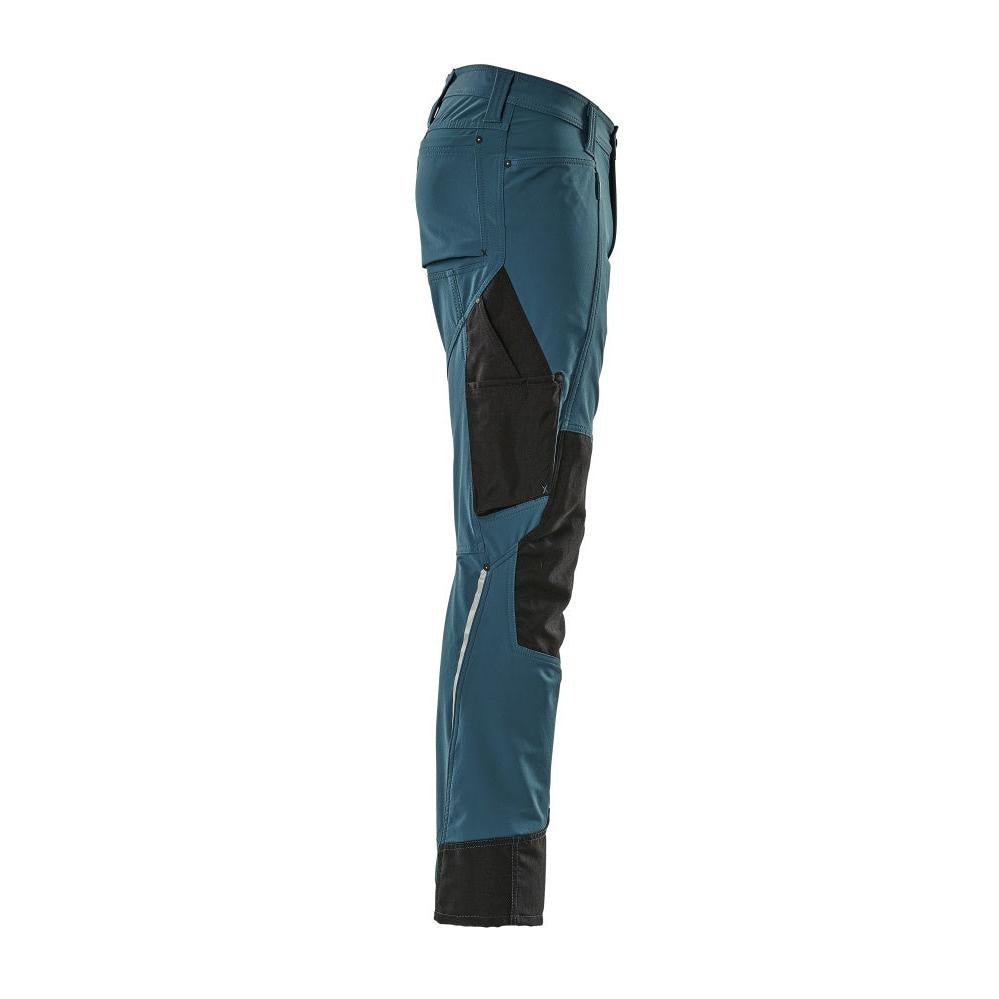 Pantalon avec poches genoux, stretch, pantalon clair, pétrole foncé