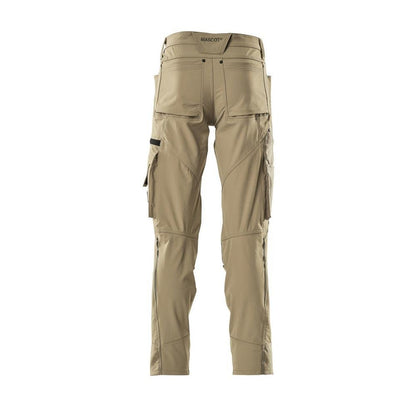 Pantalon avec poches genoux, stretch, pantalon léger, kaki clair