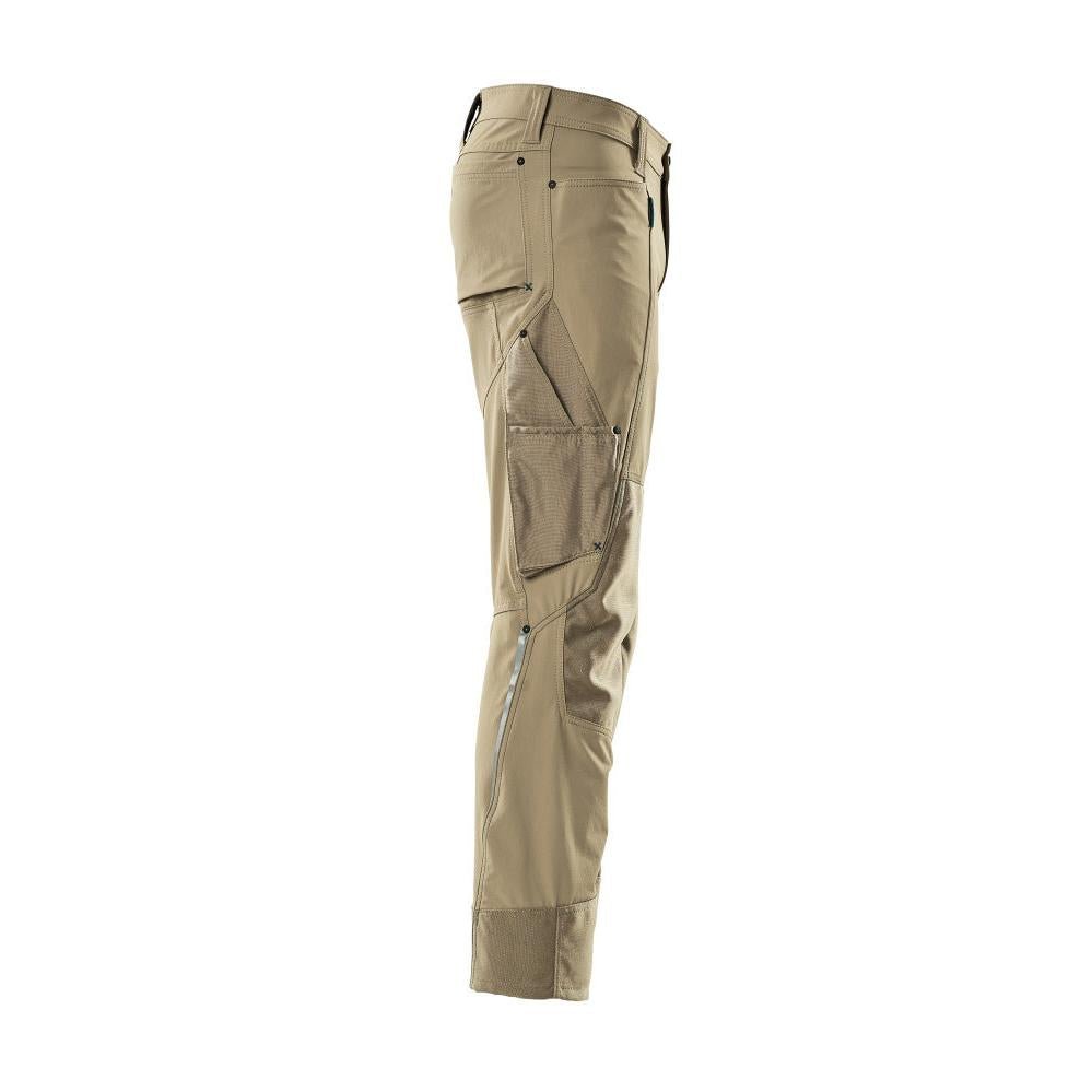 Pantalon avec poches genoux, stretch, pantalon léger, kaki clair