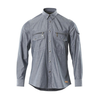 Chemise en chambray avec doublure en mesh, denim foncé lavé