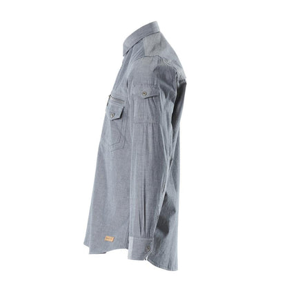 Chemise en chambray avec doublure en mesh, denim foncé lavé