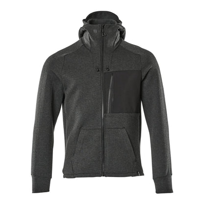 Sweat-shirt à capuche, sweat-shirt à capuche zippé, noir chiné/noir