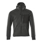 Sweat-shirt à capuche, sweat-shirt à capuche zippé, noir chiné/noir