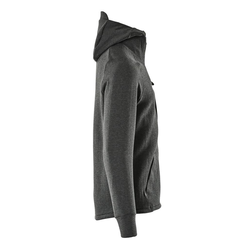 Sweat-shirt à capuche, sweat-shirt à capuche zippé, noir chiné/noir