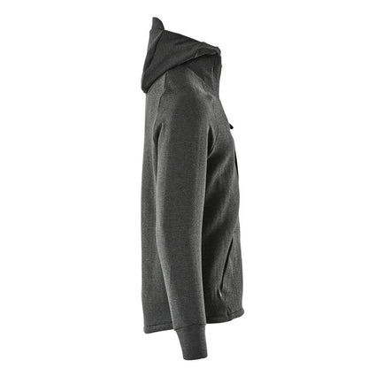 Sweat-shirt à capuche, sweat-shirt à capuche zippé, noir chiné/noir