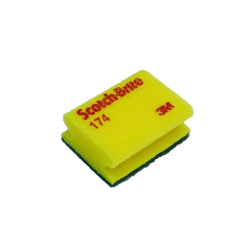 Éponge 174 Scotch-Brite™ 3MMC, jaune/vert, 70 mm x 92 mm, 20 x 10 pièces/caisse | Paquet (20 pièces)
