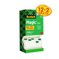 Le pack avantage Scotch® Magic™ Ruban Invisible de 3M Deutschland GmbH contient 14 rouleaux (19 mm x 33 m) dans un emballage à carreaux verts, dont 2 rouleaux sont gratuits. Un rouleau est partiellement visible en bas.