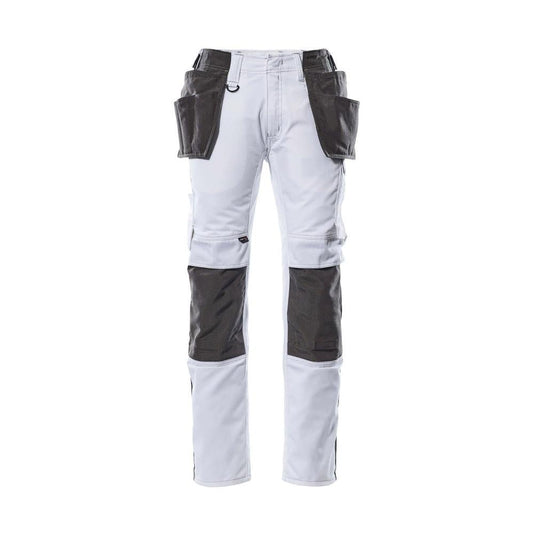 Pantalon avec poches suspendues, pantalon léger, blanc/anthracite foncé