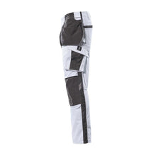 Pantalon avec poches suspendues, pantalon léger, blanc/anthracite foncé