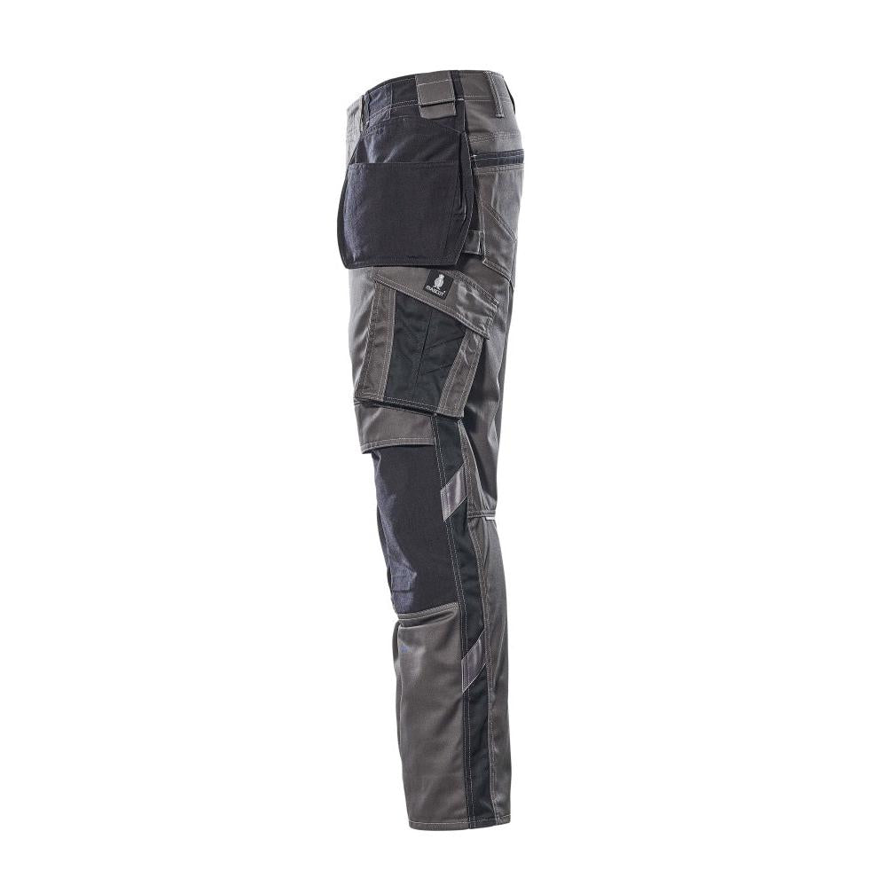 Pantalon avec poches suspendues, pantalon léger, anthracite foncé/noir