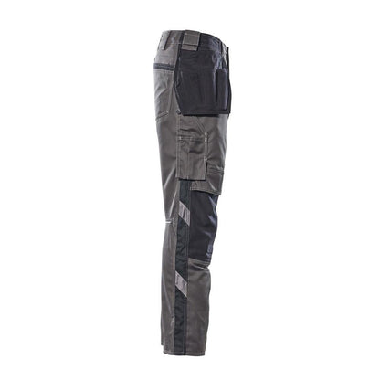 Pantalon avec poches suspendues, pantalon léger, anthracite foncé/noir