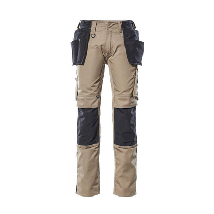 Pantalon avec poches suspendues, pantalon léger, kaki clair/noir