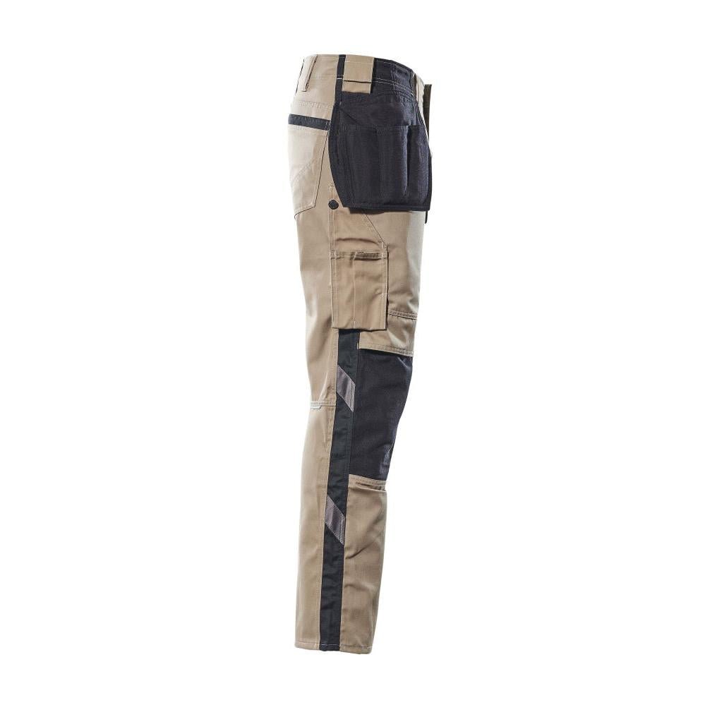 Pantalon avec poches suspendues, pantalon léger, kaki clair/noir