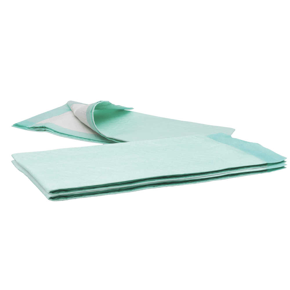 MaiMed coussin médical 60x90cm Oreiller en flocons de peluche extra non stérile 60x90cm 2x25pcs/boîte vert | Boîte (50 pièces)