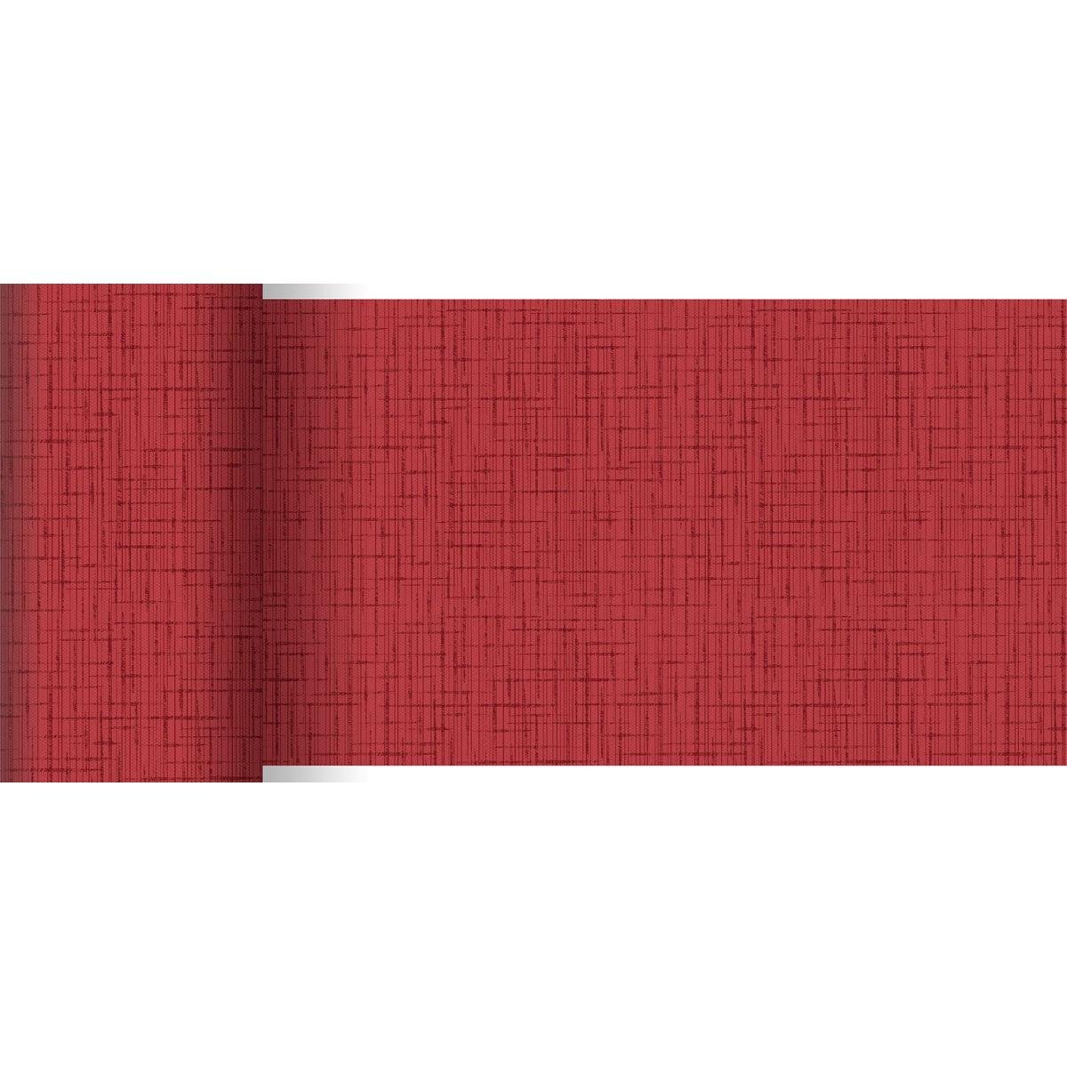Le chemin de table Dunicel 20 m x 15 cm de Duni GmbH, avec son motif discret de grille rouge, est parfait comme décoration de table moderne ou comme chemin de table polyvalent.