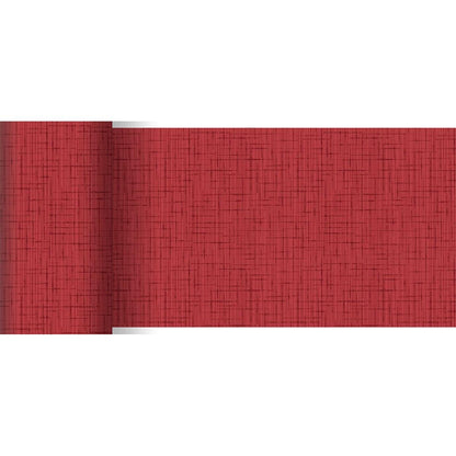Le chemin de table Dunicel 20 m x 15 cm de Duni GmbH, avec son motif discret de grille rouge, est parfait comme décoration de table moderne ou comme chemin de table polyvalent.