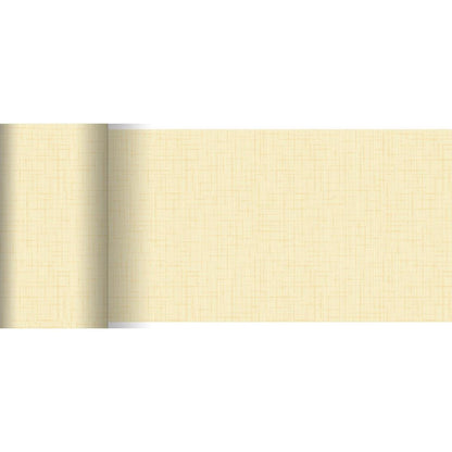 Le chemin de table Dunicel de Duni GmbH (20 m x 15 cm) est un chemin de table beige avec une structure discrète en hachures croisées, idéal pour des décorations de table modernes. Son design simple mais élégant ressort également bien sous éclairage.