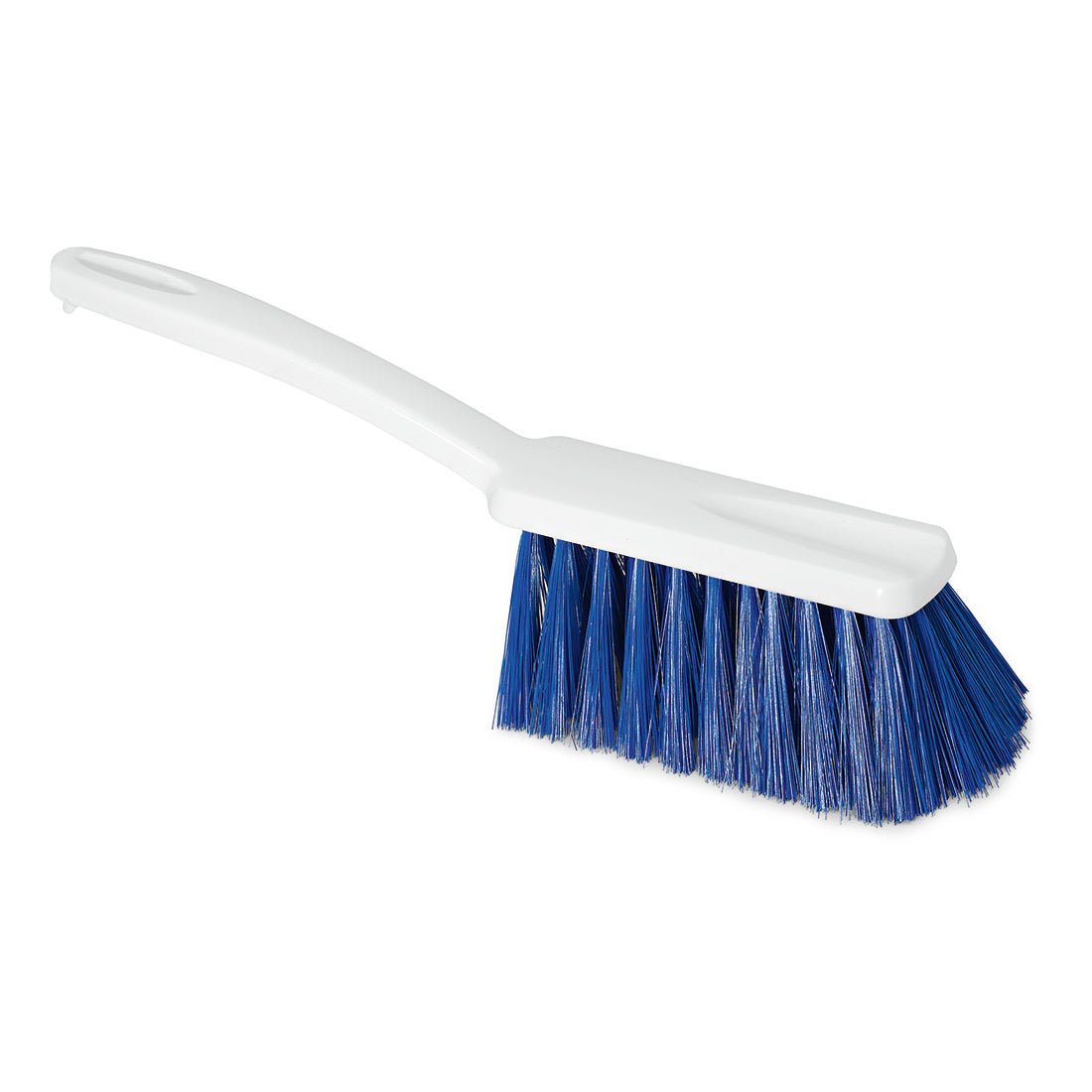 La brosse à main HACCP Nölle Profi Brush avec une épaisseur de poils de 0,25 mm de Nölle Profi Brush Bürsten- & Pinseltechnik e.K. a un manche blanc et des poils bleus denses, idéale pour le nettoyage conforme à la HACCP.