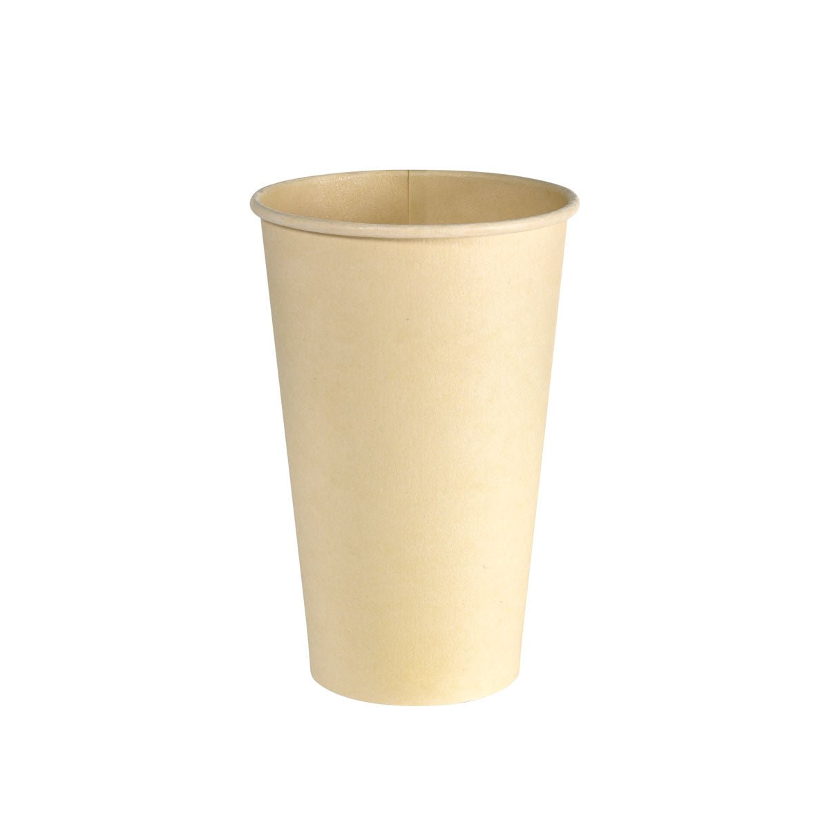 Une tasse à café imprimée Sweet 470 ml en bagasse de Duni GmbH (paquet de 40 pièces) se tient debout sur un fond blanc.