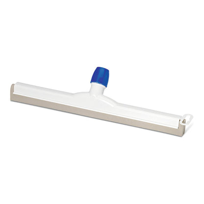 Le Nölle Profi Brush HACCP raclette à eau de Nölle Profi Brush Bürsten- & Pinseltechnik e.K. dispose d'un corps blanc, d'un capuchon fileté bleu et d'une lame en caoutchouc droite pour le nettoyage des sols hygiénique et conforme à la norme HACCP.
