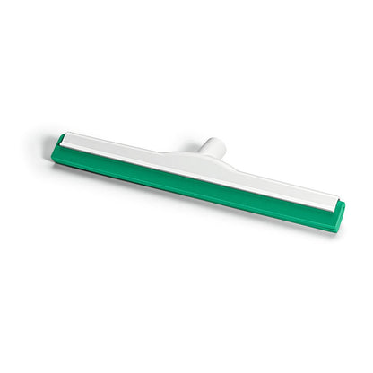 Le racloir à eau Nölle Profi Brush HACCP a un support en plastique renforcé de fibre de verre et une lame droite en caoutchouc hygiénique, illustré en blanc et vert. Marque : Nölle Profi Brush Bürsten- & Pinseltechnik e.K.