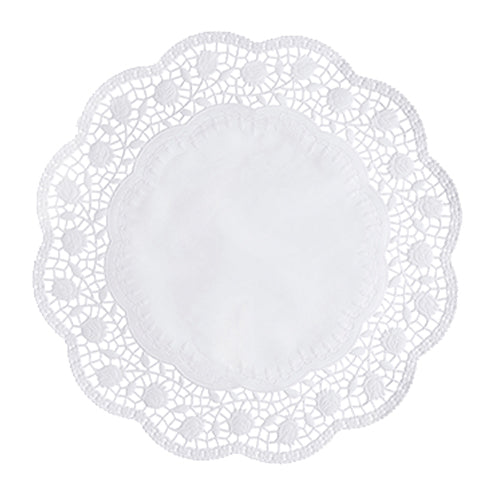 Les napperons ronds PAPSTAR Ø 33 cm, blanc de PAPSTAR GmbH est un napperon rond, blanc avec un centre uni et un bord ondulé, idéal pour les gâteaux; en pack de 8.