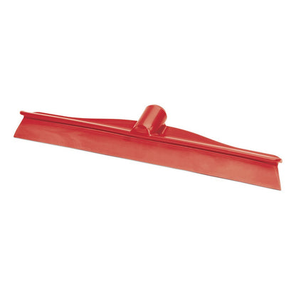 Le Nölle Profi Brush HACCP Raclette à eau Monobloc, 40 cm de Nölle Profi Brush Bürsten- & Pinseltechnik e.K. est un racloir de sol rouge avec une lame plate et une prise centrale pour le manche, idéal pour le nettoyage professionnel. Illustré sur un fond blanc.