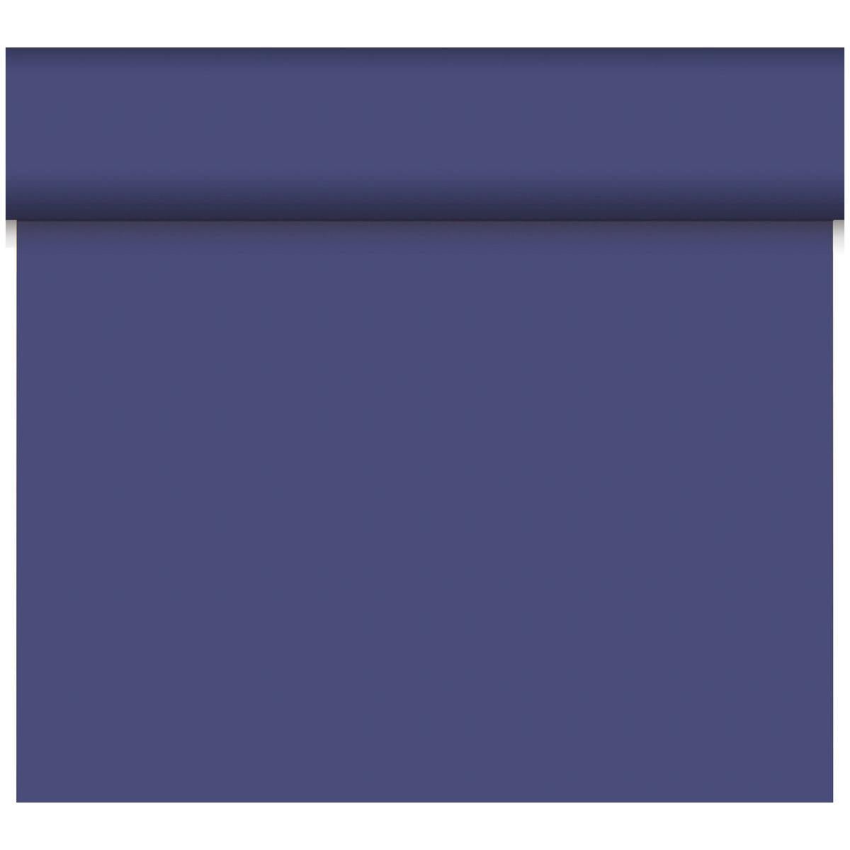 Le chemin de table Dunicel Tête-à-Tête de Duni GmbH (24 m x 0,4 m, 20 sections) est fait de matériau solide, mat et bleu profond avec une structure lisse - parfait pour des Tête-à-Têtes élégants ou des décorations de table stylées.