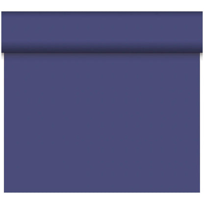 Le chemin de table Dunicel Tête-à-Tête de Duni GmbH (24 m x 0,4 m, 20 sections) est fait de matériau solide, mat et bleu profond avec une structure lisse - parfait pour des Tête-à-Têtes élégants ou des décorations de table stylées.