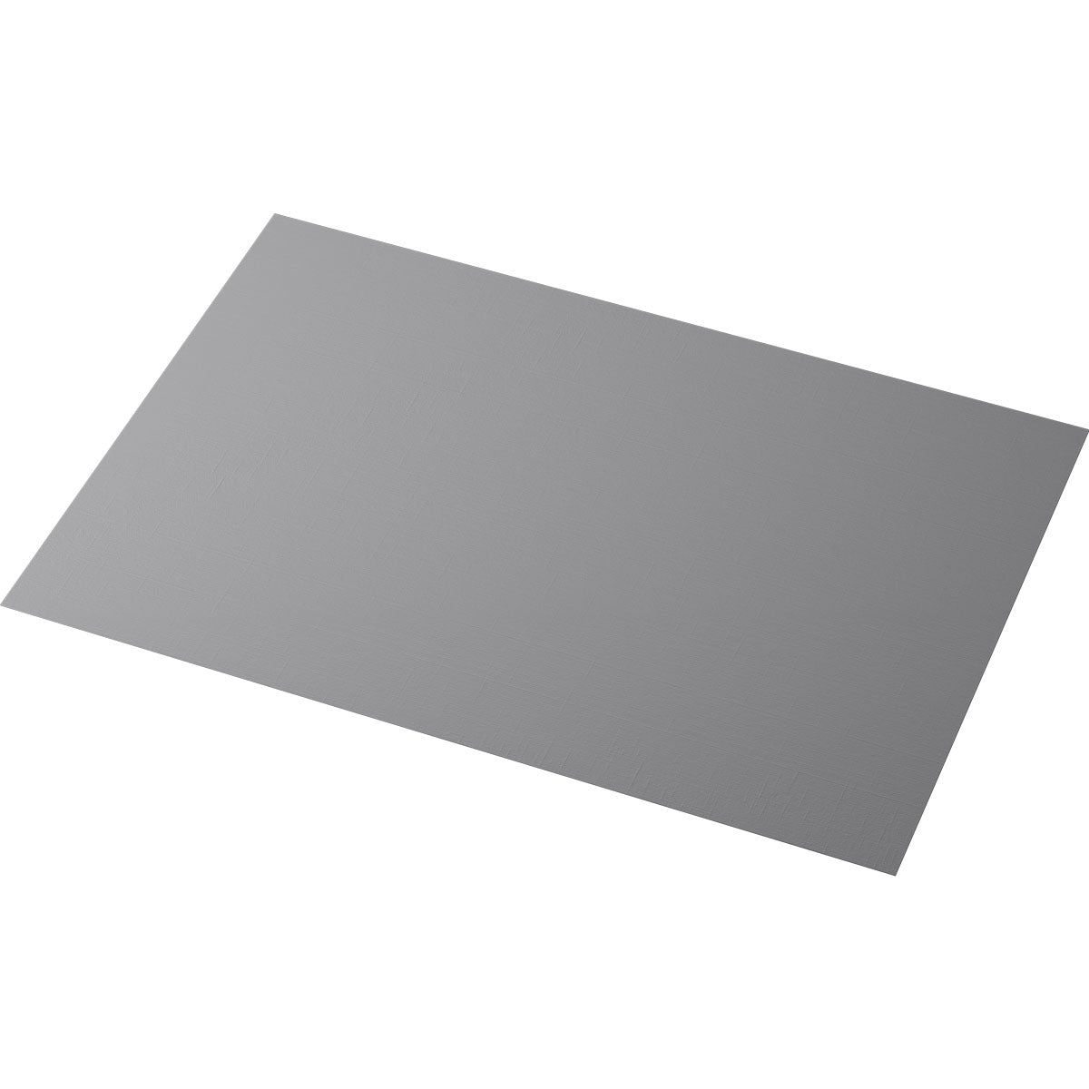 On y voit une feuille grise, simple et rectangulaire, de la société Duni GmbH, sur fond blanc, photographiée en biais — idéale pour les sets de table Evolin au format 30 x 43,5 cm.