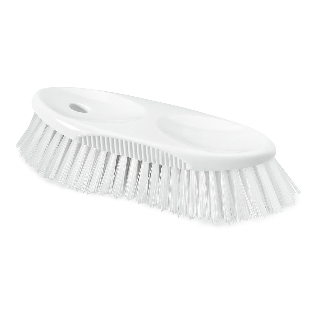 La brosse à pichet HACCP Nölle Profi Brush (19 cm, poils durs de 0,5 mm) de Nölle Profi Brush Bürsten- & Pinseltechnik e.K. est une brosse en plastique blanc avec des poils rigides et un manche ovale avec deux encoches de préhension, illustrée sur un fond blanc simple.