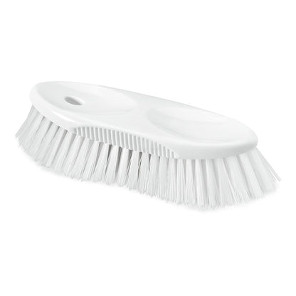 La brosse à pichet HACCP Nölle Profi Brush (19 cm, poils durs de 0,5 mm) de Nölle Profi Brush Bürsten- & Pinseltechnik e.K. est une brosse en plastique blanc avec des poils rigides et un manche ovale avec deux encoches de préhension, illustrée sur un fond blanc simple.
