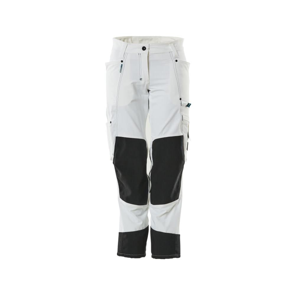 Pantalon avec poches genoux, femme, pantalon diamant, blanc