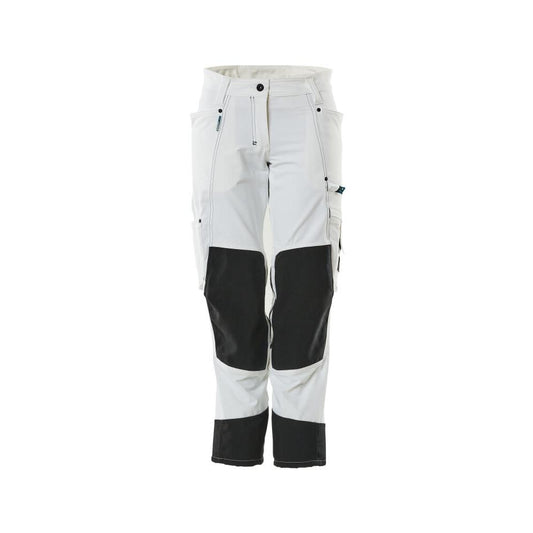 Pantalon avec poches genoux, femme, pantalon diamant, blanc