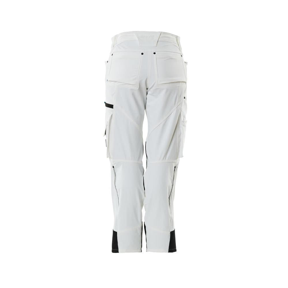 Pantalon avec poches genoux, femme, pantalon diamant, blanc