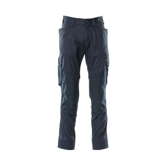 Pantalon avec poches genoux, pantalon extra léger, noir-bleu