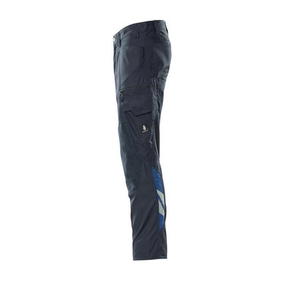 Pantalon avec poches genoux, pantalon extra léger, noir-bleu