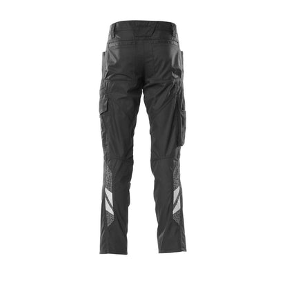 Pantalon avec poches genoux, pantalon extra léger, noir