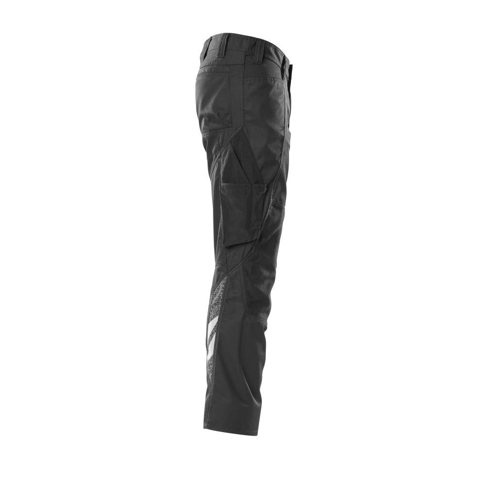Pantalon avec poches genoux, pantalon extra léger, noir